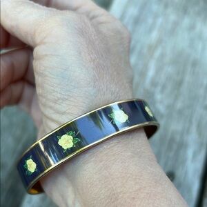 Floral Enamel Bangle Bracelet